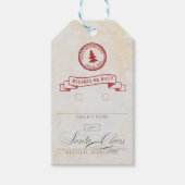 Naughty oder Nice Offiziell North Pole Weihnachten Geschenkanhänger (Vorderseite)