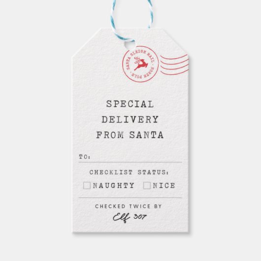 Naughty oder Nice - Offizielle Nordpol-Post - Geschenkanhänger (Vorderseite)