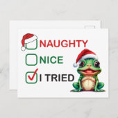 Naughty oder Nice Postkarte (Vorne/Hinten)
