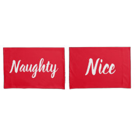 Naughty oder Nice Red and White Pillowcases Kissenbezug