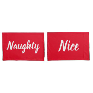 Naughty oder Nice Red and White Pillowcases Kissenbezug