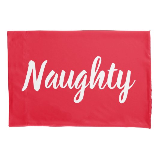 Naughty oder Nice Red and White Pillowcases Kissenbezug (Vorderseite-Links)