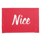 Naughty oder Nice Red and White Pillowcases Kissenbezug (Vorderseite-Rechts)