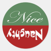 Naughty oder Nice Runder Aufkleber (Vorderseite)