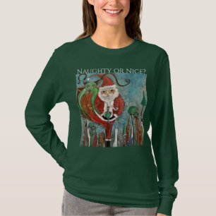 Naughty oder Nice Santa and Krampus Art T-Shirt