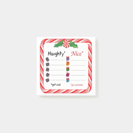 Naughty oder Nice Santa Claus Post-it Klebezettel (Vorderseite)
