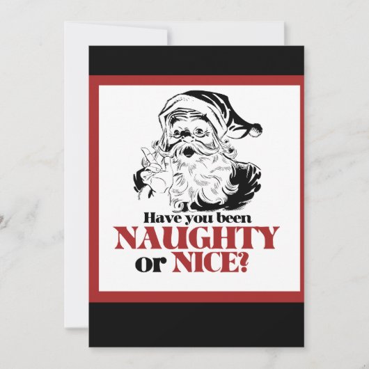 Naughty oder Nice Santa Einladung (Vorderseite)