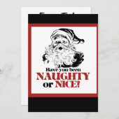 Naughty oder Nice Santa Einladung (Vorne/Hinten)
