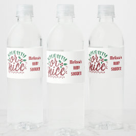 Naughty oder nice Santa's Brief Nordpol Wasserflaschenetikett