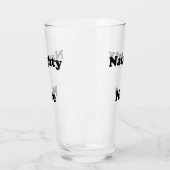 Naughty oder Nice schwarz lustiges Bierglas Glas (Links)