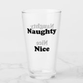 Naughty oder Nice schwarz lustiges Bierglas Glas (Vorderseite)