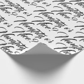 Naughty oder Nice Schwarz moderne Drehbuch lustig Geschenkpapier (Ecke)