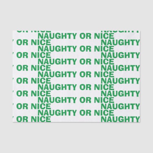 Naughty oder Nice Seidenpapier (Vorderseite)
