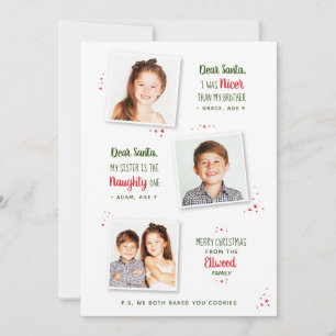 Naughty oder Nice Sibling Funny Weihnachtskarte