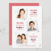 Naughty oder Nice Sibling Funny Weihnachtskarte (Vorne/Hinten)