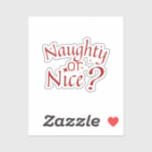 Naughty oder Nice? - Spielerische Holiday Typograf Aufkleber (Blatt)