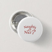 Naughty oder Nice? - Spielerische Holiday Typograf Button (Vorne & Hinten)