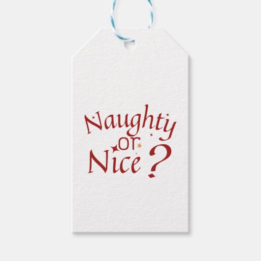 Naughty oder Nice? - Spielerische Holiday Typograf Geschenkanhänger (Vorderseite)
