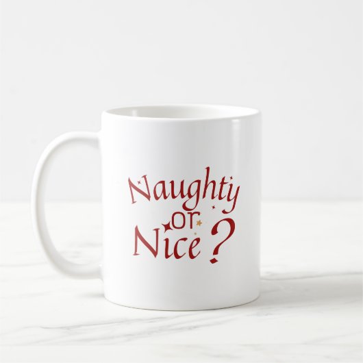 Naughty oder Nice? - Spielerische Holiday Typograf Kaffeetasse (Links)