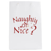 Naughty oder Nice? - Spielerische Holiday Typograf Mittlere Geschenktüte (Vorderseite)