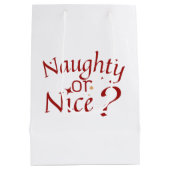Naughty oder Nice? - Spielerische Holiday Typograf Mittlere Geschenktüte (Rückseite)