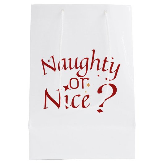 Naughty oder Nice? - Spielerische Holiday Typograf Mittlere Geschenktüte (Rückseite)