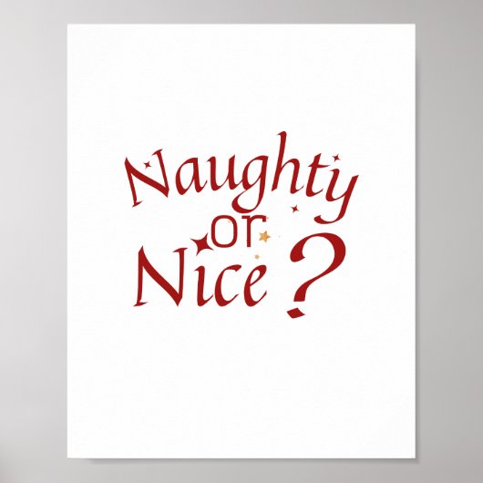Naughty oder Nice? - Spielerische Holiday Typograf Poster (Vorne)