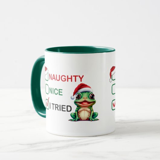 Naughty oder Nice Tasse (Vorderseite Links)