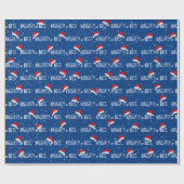 NAUGHTY- oder NICE-Text mit Weihnachtsmannmützen Geschenkpapier (Flach)