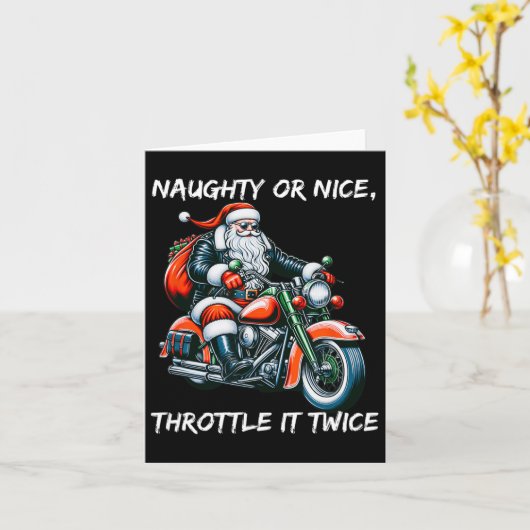 Naughty oder Nice Throttle it zweimal Motorrad Chr Karte (Gelbe Blume)