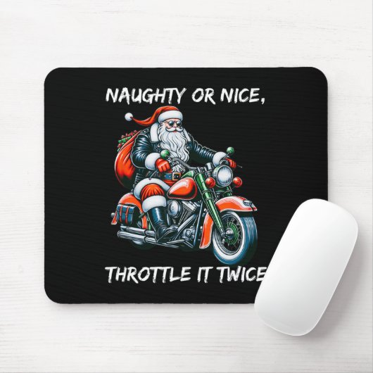 Naughty oder Nice Throttle it zweimal Motorrad Chr Mousepad (Mit Mouse)