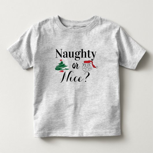 Naughty oder NIce? Weihnachts-T - Shirt (Vorderseite)