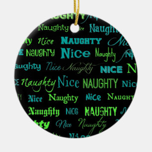 Naughty oder Nice Weihnachtsangebot Keramik Ornament
