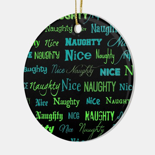 Naughty oder Nice Weihnachtsangebot Keramik Ornament (Links)