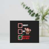 Naughty oder Nice Weihnachtsmonkey Funny Familie h Postkarte (Stehend Vorderseite)