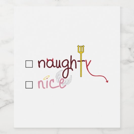 Naughty oder Nice Weinetikett (Einzelnes Label)