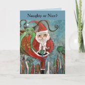 Naughty oder Nice Whimsical Art Weihnachten (Vorderseite)