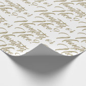Naughty oder Nice White Gold elegante Drehbuch lus Geschenkpapier (Ecke)