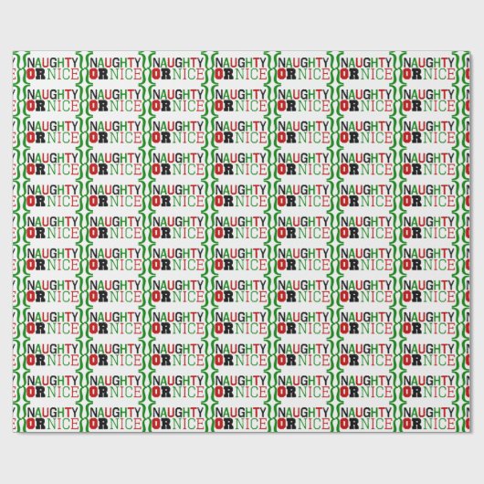 Naughty oder Nice Wrapping Paper Geschenkpapier (Flach)