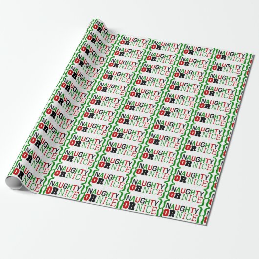 Naughty oder Nice Wrapping Paper Geschenkpapier (Ungerollt)