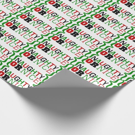 Naughty oder Nice Wrapping Paper Geschenkpapier (Ecke)