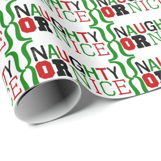 Naughty oder Nice Wrapping Paper Geschenkpapier (Rolleneckpunkt)
