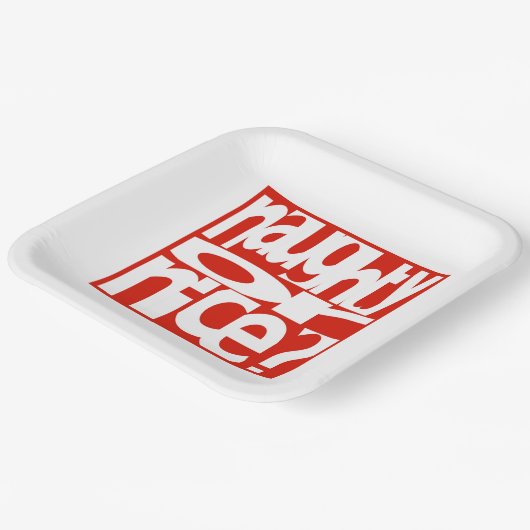 Naughty oder Nice zeitgenössisches Weihnachtspapie Pappteller (Gewinkelt)