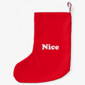Naughty oder Nice, zweiseitig, rot weiß Kleiner Weihnachtsstrumpf (Rückseite)