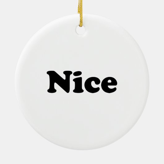 Naughty oder Nice, zweiseitig, Schwarz-weiß Keramik Ornament (Hinten)