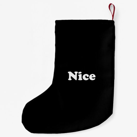 Naughty oder Nice, zweiseitig, Schwarz-weiß Kleiner Weihnachtsstrumpf (Rückseite)