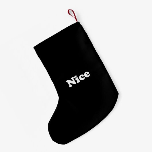 Naughty oder Nice, zweiseitig, Schwarz-weiß Kleiner Weihnachtsstrumpf (Rückseite (Hängend))