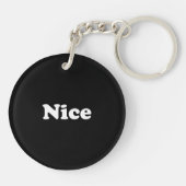 Naughty oder Nice, zweiseitig, Schwarz-weiß Schlüsselanhänger (Rückseite)