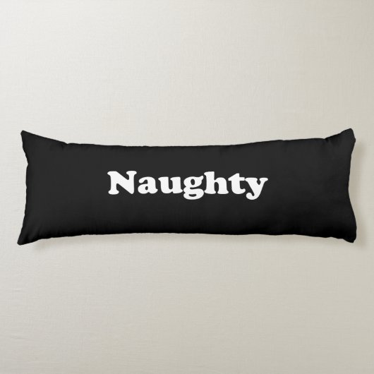 Naughty oder Nice, zweiseitig, Schwarz-weiß Seitenschläferkissen (Vorderseite)