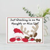 Naughty- oder Nizza-Liste Einladung (Stehend Vorderseite)